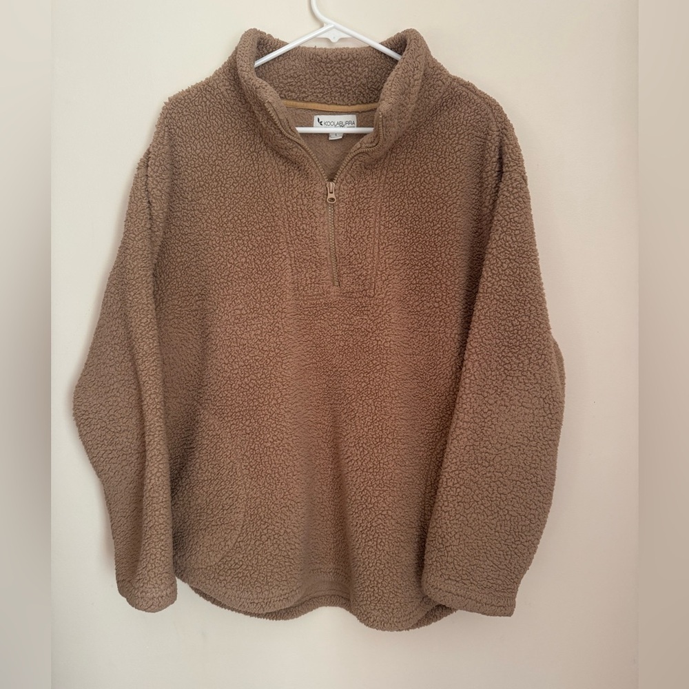 Koolaburra by UGG Sherpa Fleece Quarter Zip Pullover Women’s Size Large Brown